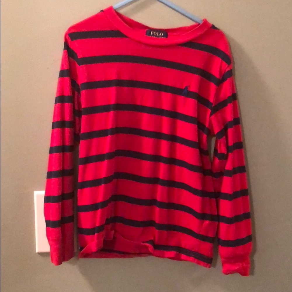 Size 5 Red Blue stripe shirt